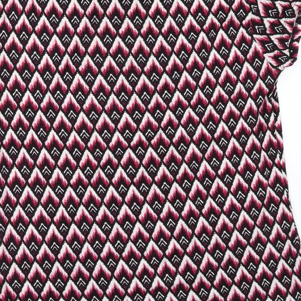 H&M Womens Multicoloured Geometric Basic T-Shirt Size S