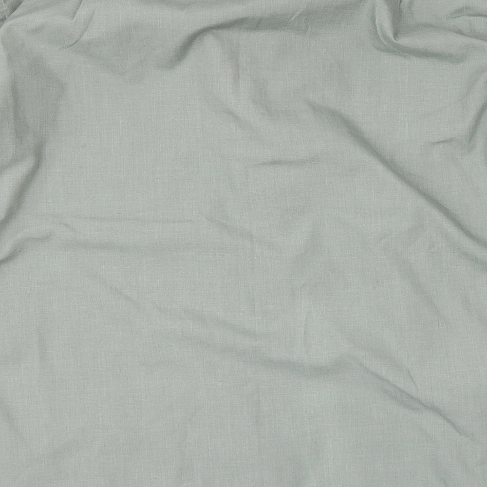 Marks and Spencer Mens Green Button-Up Size 14.5
