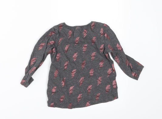 NEXT Girls Grey Geometric Basic T-Shirt Size 12-18 Months