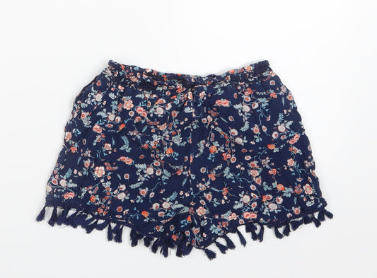 Shosho Girls Blue Floral Boyfriend Shorts Size 7-8 Years