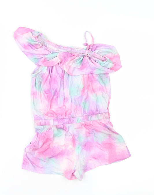 NEXT Girls Multicoloured Geometric Playsuit One-Piece Size 4 Years