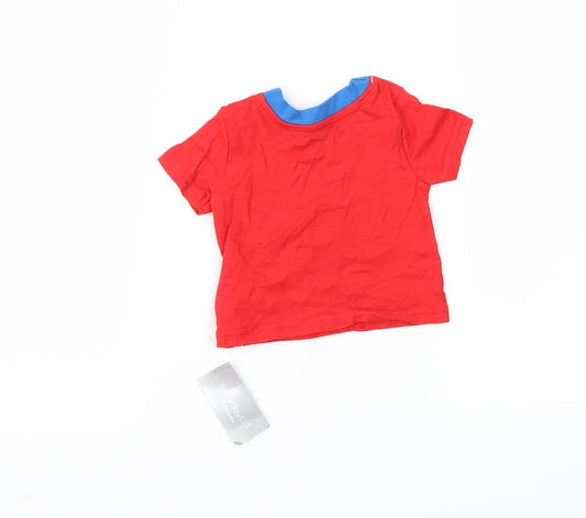 Earlydays Boys Red Basic T-Shirt Size 0-3 Months