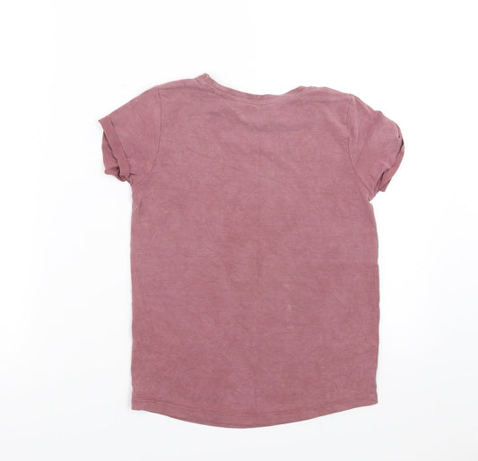 Sainsburys Girls Purple Basic T-Shirt Size 7 Years
