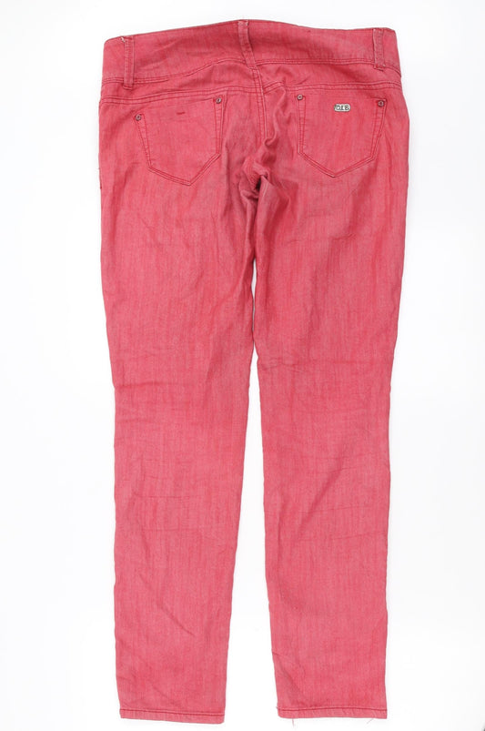 dele Womens Pink Denim Straight Jeans Size 12 L31 in