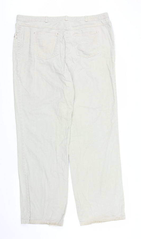 Basler Womens Beige Denim Straight Jeans Size M L30 in