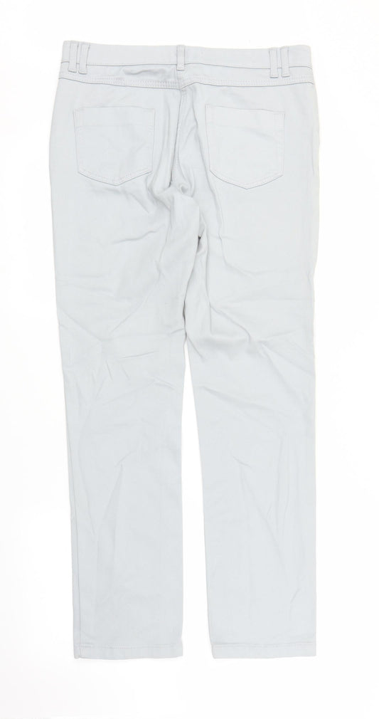 M&S Womens Grey Denim Carpenter Trousers Size 12 L29 in