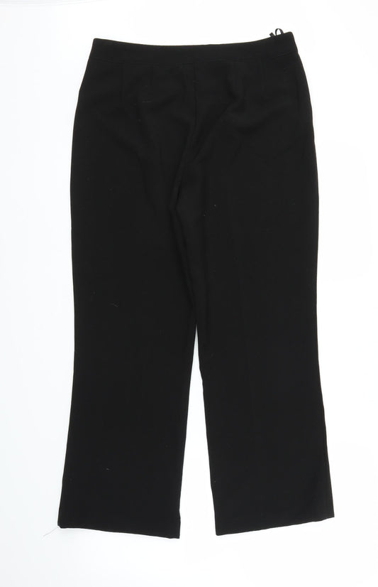 Mia Moda Womens Black Trousers Size 12 L25 in