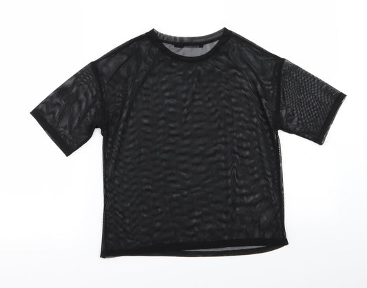 Boohoo Womens Black Basic T-Shirt Size 8
