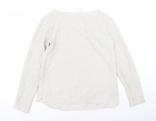 H&M Womens White Pullover Jumper Size S