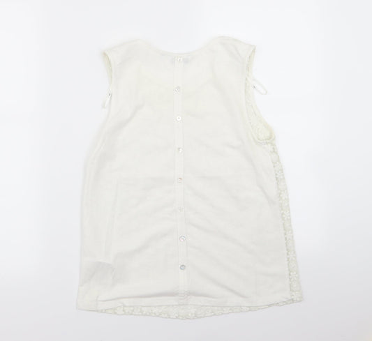New Look Womens White Floral Basic Tank Size 10