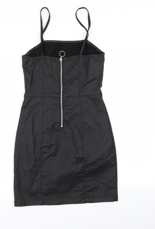 denim and co Womens Black A-Line Size 8 - leather dress
