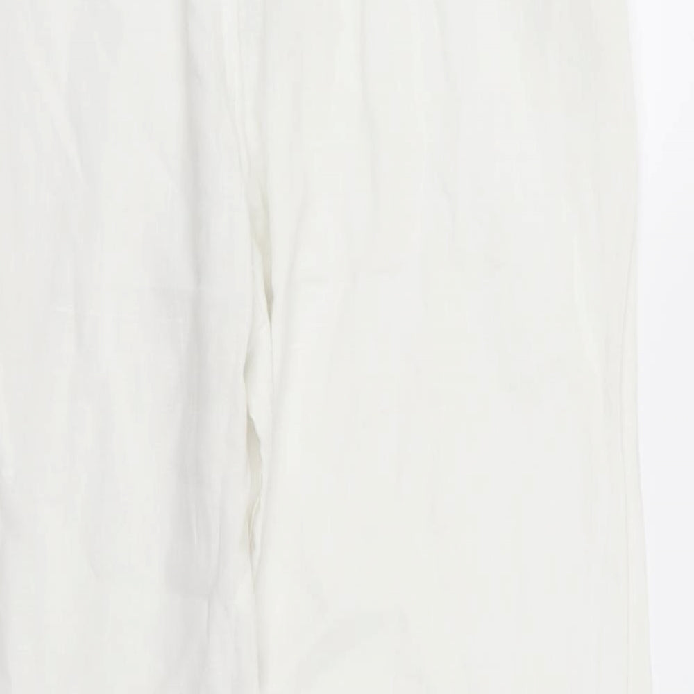 oasis Womens White Trousers Size L L29 in