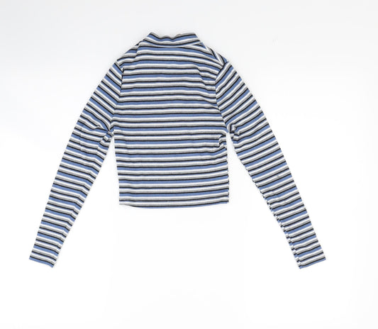 New Look Girls Blue Striped Pullover Sweatshirt Size 9-10 Years