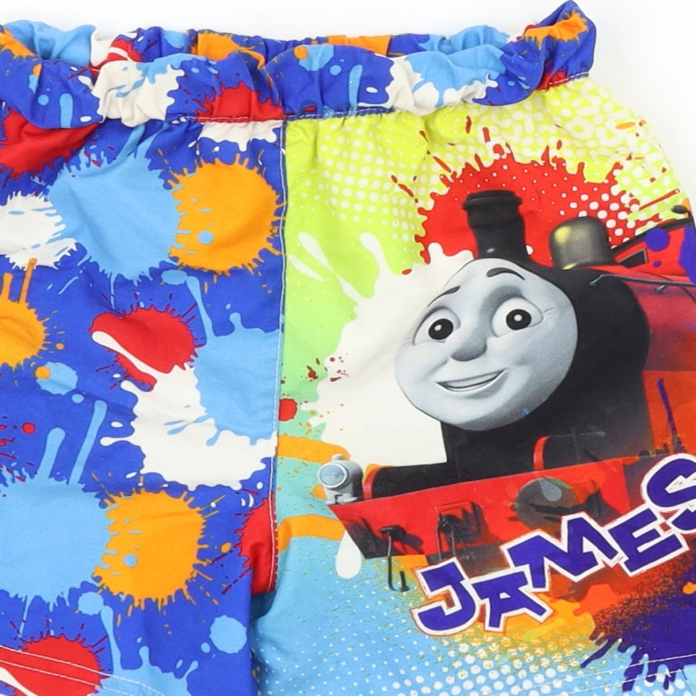 THOMAS THE TANK Boys Multicoloured Geometric Bermuda Shorts Size 3 Years - THOMAS THE TANK