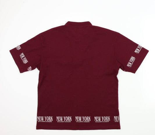 New York Mens Red Polo Size L - NEW YORK