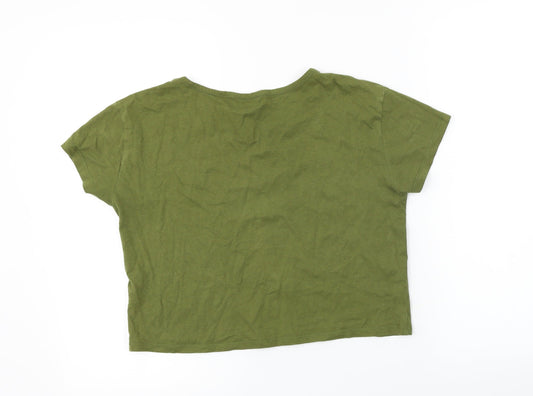 M&Co Girls Green Basic T-Shirt Size 13 Years