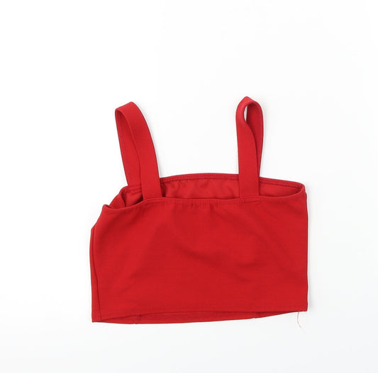 lx london Womens Red Cropped T-Shirt Size 8