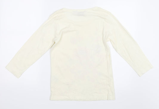 EWM Womens Ivory Basic T-Shirt Size 10