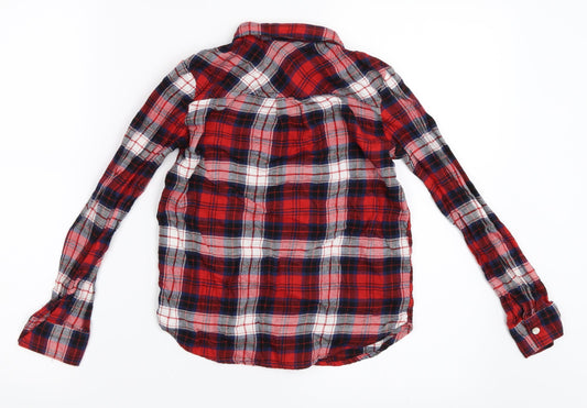 H&M Boys Red Check Basic Button-Up Size 7-8 Years
