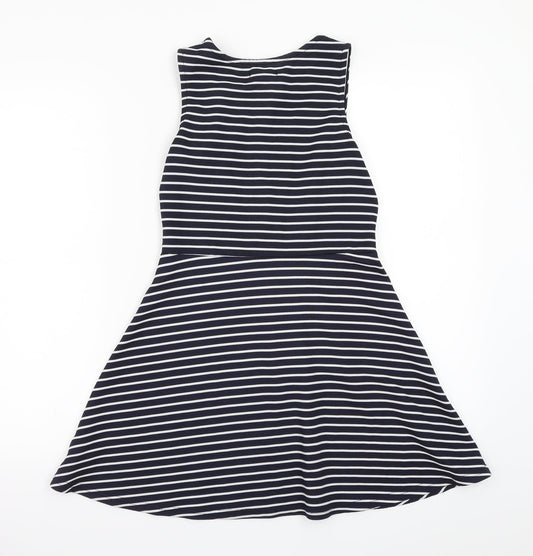 Young Dimension Girls Blue Striped A-Line Size 9-10 Years