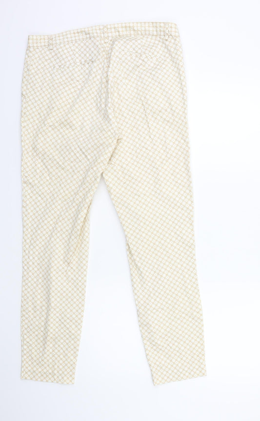 HELENE FICHER Womens Beige Geometric Trousers Size 30 in L28 in