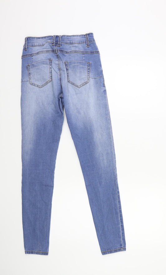Denim & Co. Womens Blue Denim Skinny Jeans Size 8 L29 in