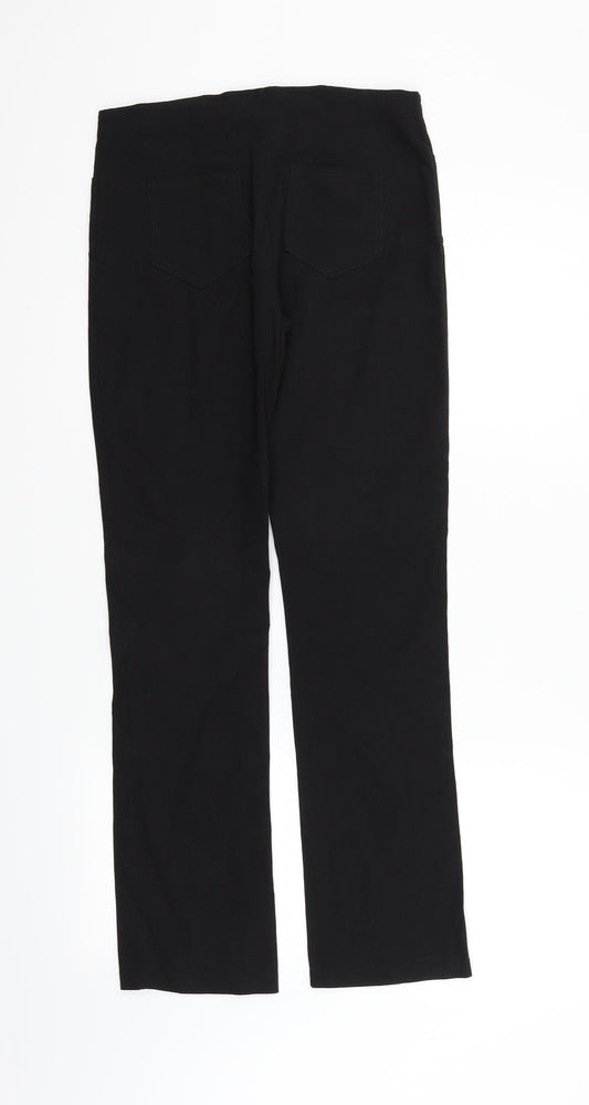 Preworn Womens Black Trousers Size 10 L30 in