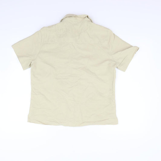 EWM Womens Beige Basic Button-Up Size 14