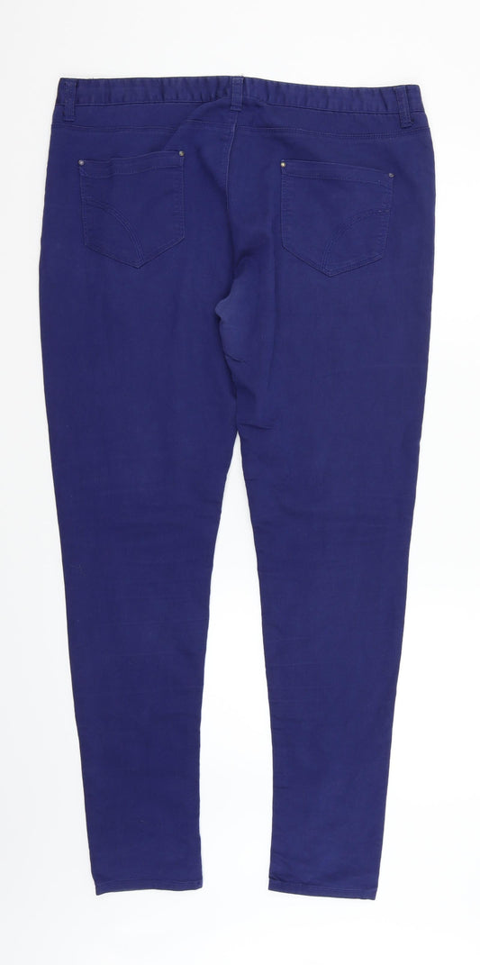 deniem & co Womens Blue Trousers Size 18 L32 in
