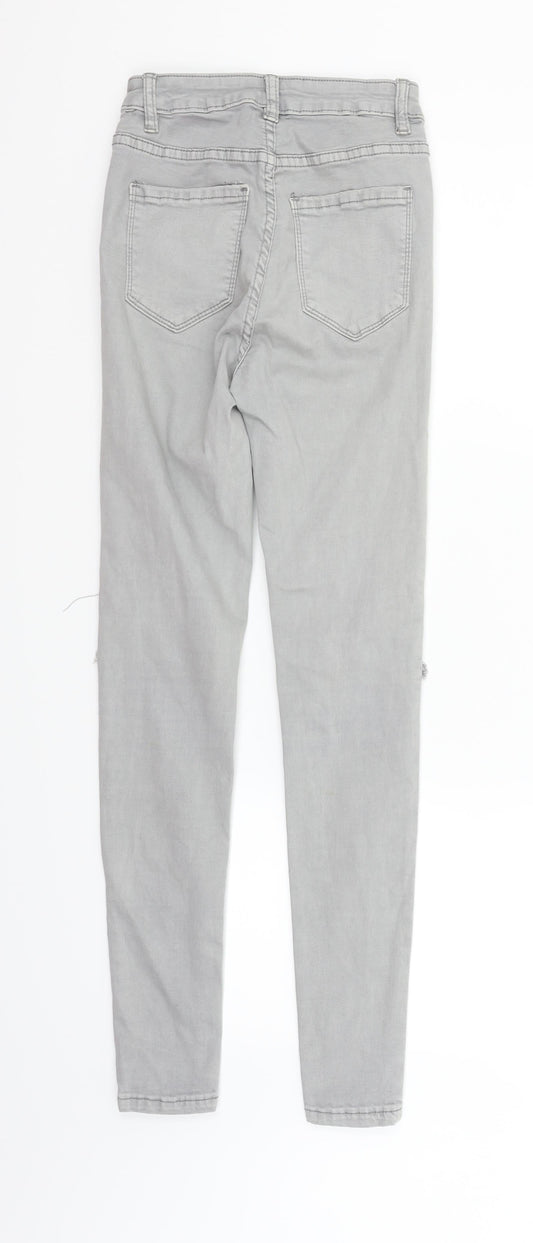 Laura Womens Grey Straight Jeans Size 6 L28 in - perl detail