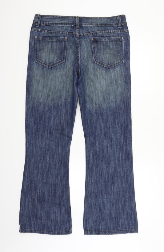 deniem co Womens Blue Trousers Size 16 L29 in