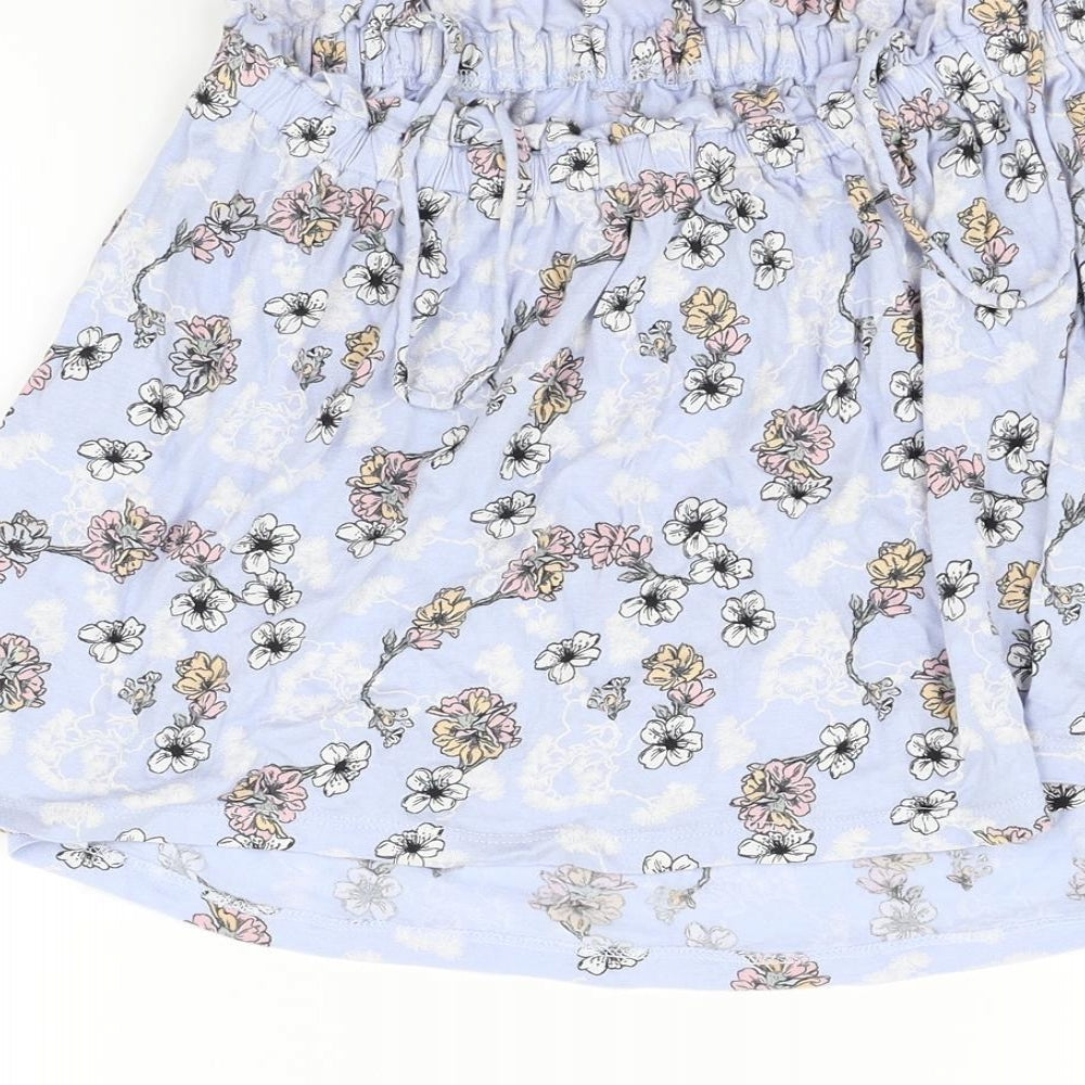 New Look Womens Blue Floral Basic Tank Size 12