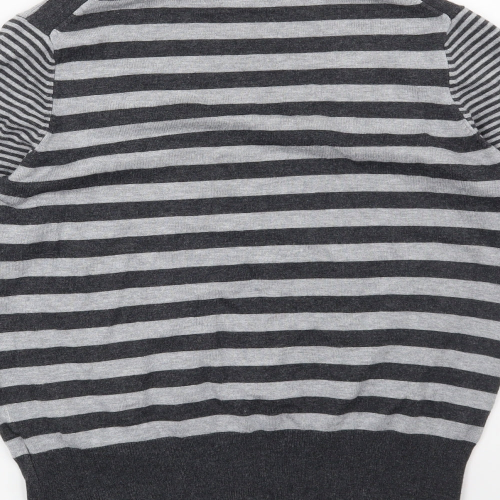 Marks and Spencer Womens Grey Striped Pullover Jumper Size 12