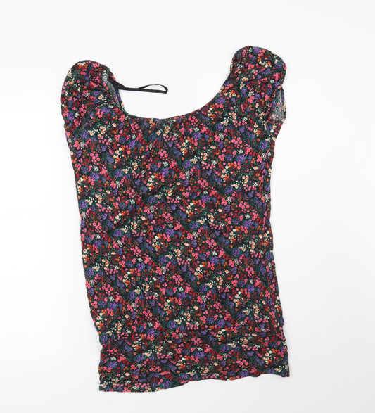 New Look Womens Black Floral Basic Blouse Size 10