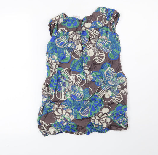 NEXT Girls Brown Geometric Basic Blouse Size 9 Years