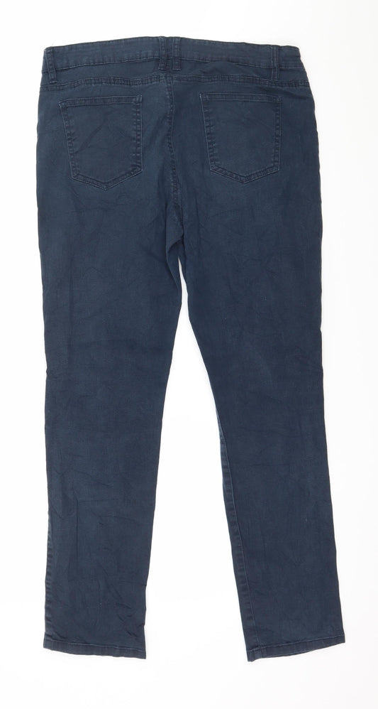 Jania Womens Blue Trousers Size 14 L28 in