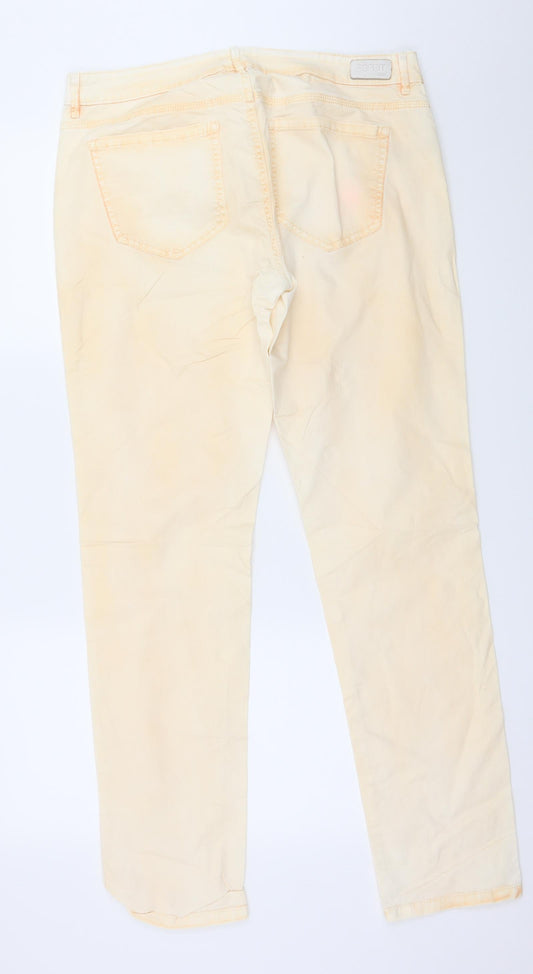 ESPIRIT Womens Orange Denim Straight Jeans Size 33 in L32 in