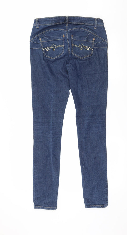 Denim & Co. Womens Blue Denim Skinny Jeans Size 8 L31 in