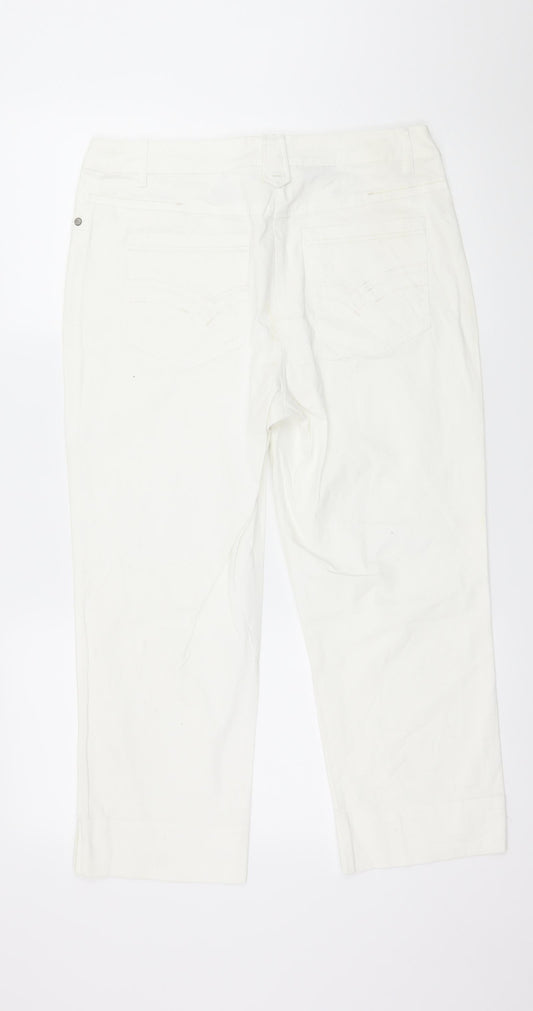 C&A Womens White Denim Capri Jeans Size 14 L23 in