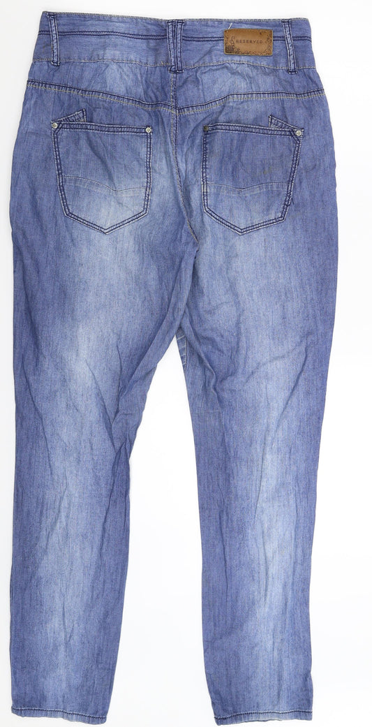 RESERVED Womens Blue Denim Straight Jeans Size 28 in L32 in