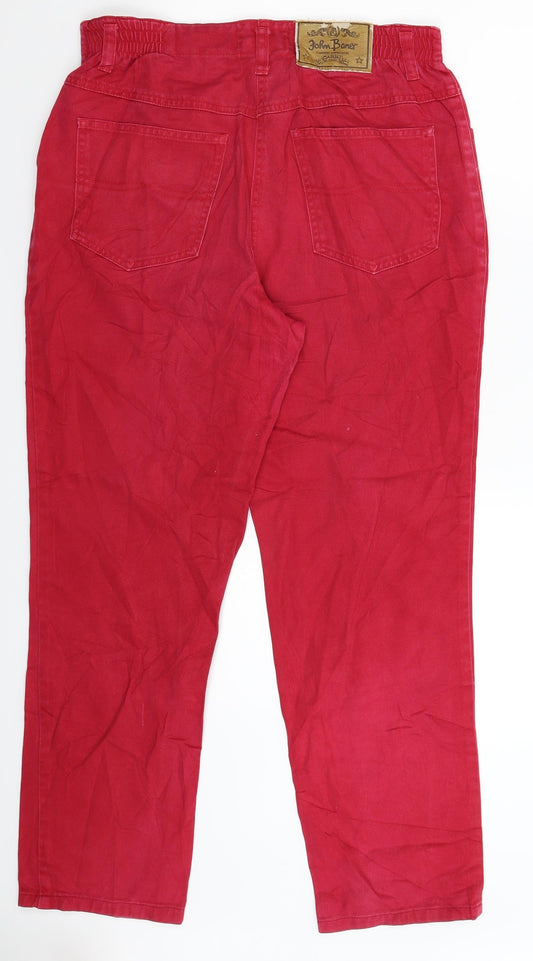 John Baner Womens Pink Denim Straight Jeans Size 30 in L29 in