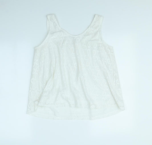 Select Womens White Basic Tank Size 12