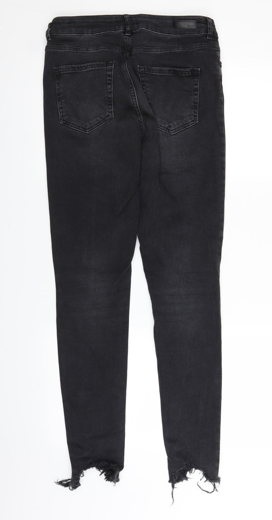 Pieces Womens Black Denim Straight Jeans Size M L28 in