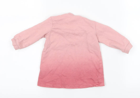 FRED AND FLO Girls Pink Pullover Jumper Size 3-6 Months