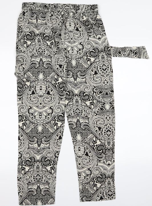 Veronica Womens White Paisley Trousers Size XL L21 in