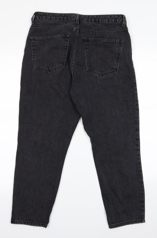Topshop Womens Grey Tapered Jeans Size 10 L20.5 in