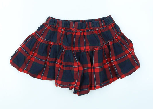 NEXT Girls Red Plaid Mom Shorts Size 7 Years