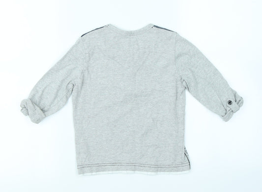 Rebel Boys Grey Basic T-Shirt Size 3-4 Years