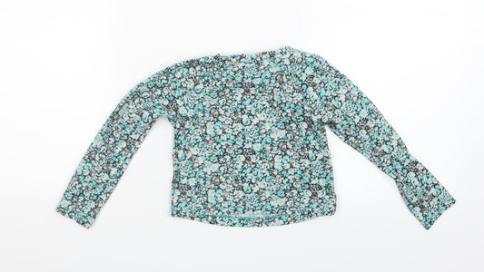Gap Girls Blue Floral Basic T-Shirt Size 3 Years