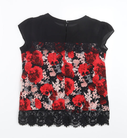 Dorothy Perkins Womens Red Floral Basic Blouse Size 6